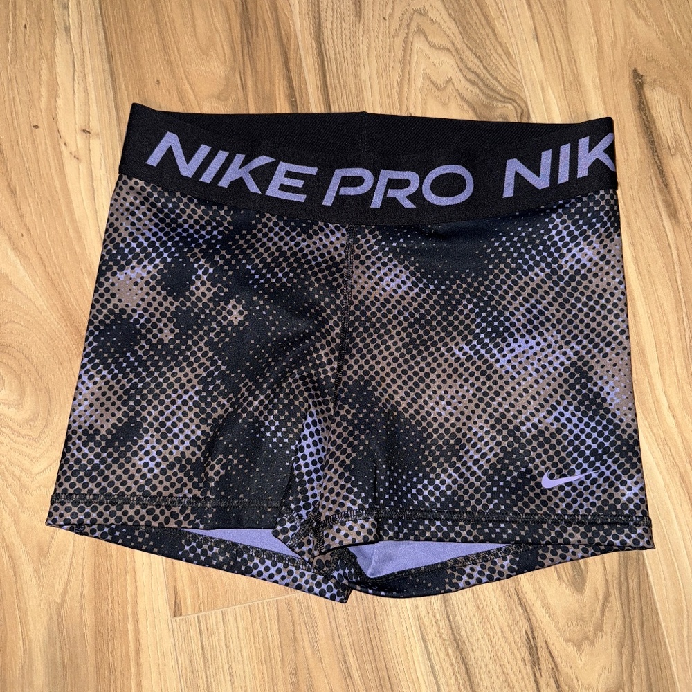 Nike Pro 3" Black and Purple Shorts